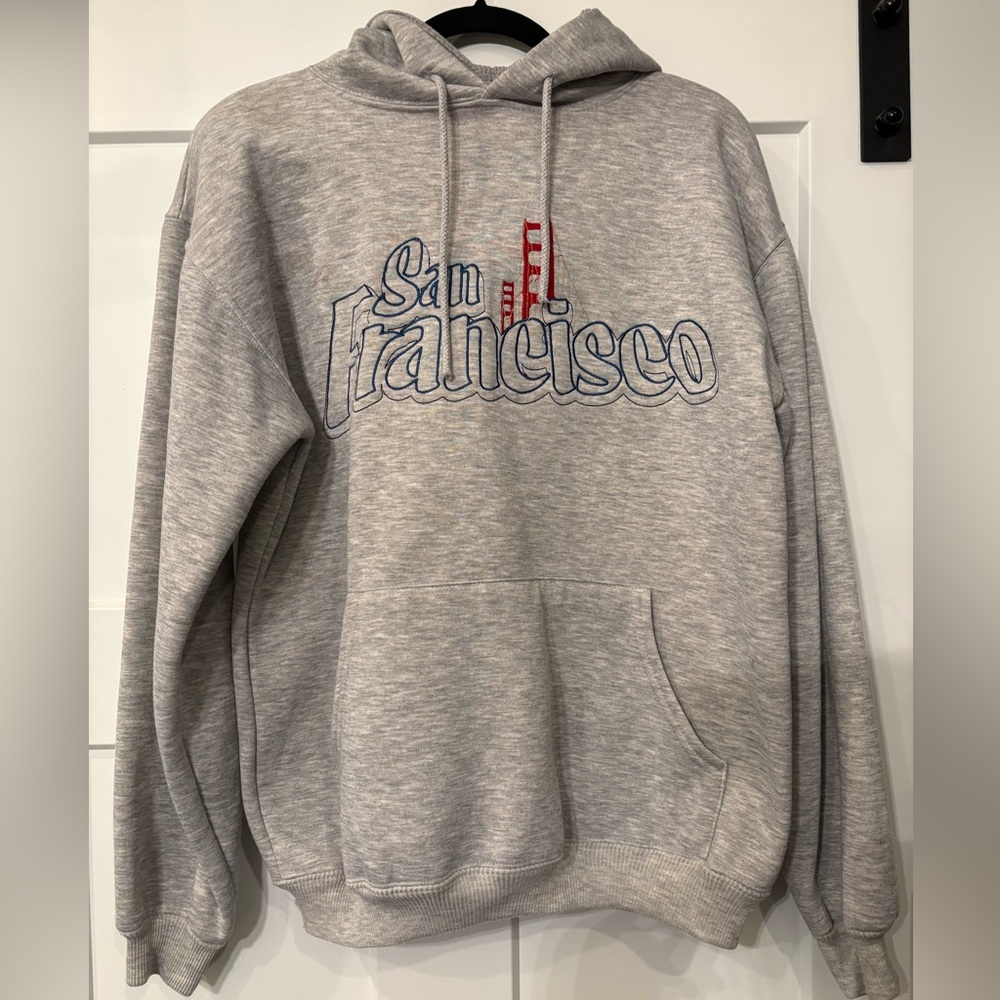 Embroidered San Francisco Gray Hoodie Unisex Thermal Hood